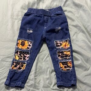 Kids Denim Patchwork Pants
